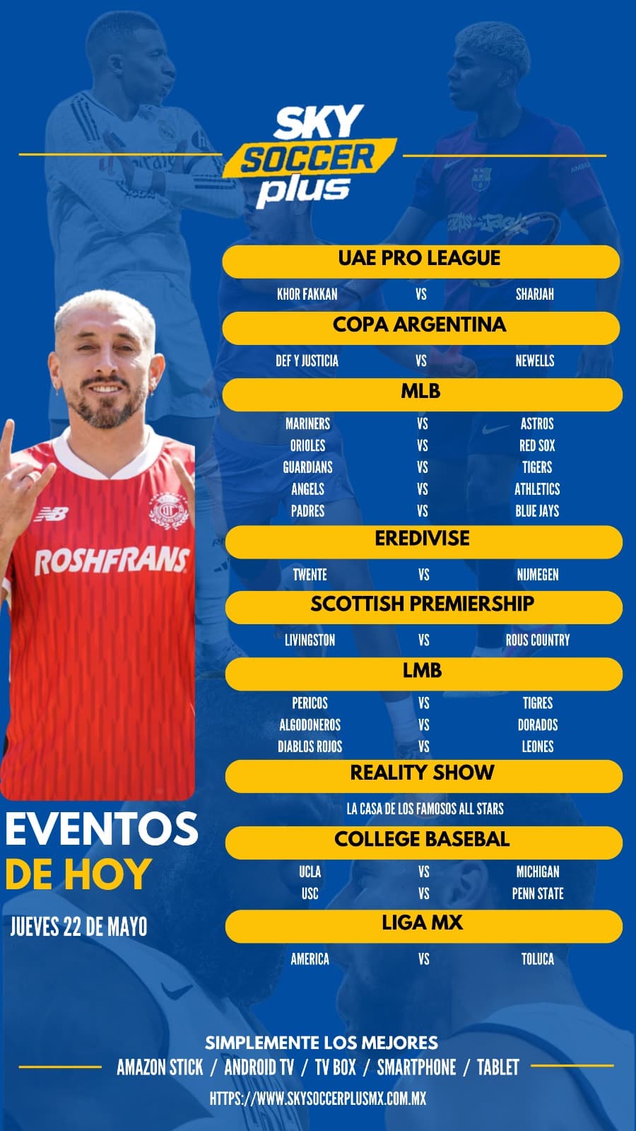Cliente usando Sky Soccer Plus